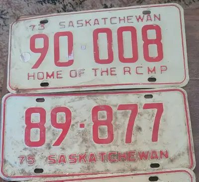2 vintage license plates , View more