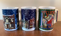 3 Large Christmas Mugs