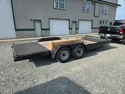 Nice trailer newer rims and tires. Comes with spare. Brakes and lights work. Bought in BC to bring a...