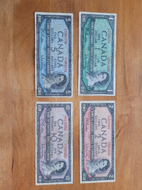 Canada 1954 Dollar Bill Set-4 items- pending sale