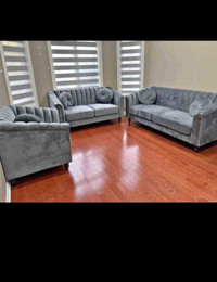 Most demanded grey valvet sofa set