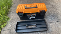 Orange and black toolbox