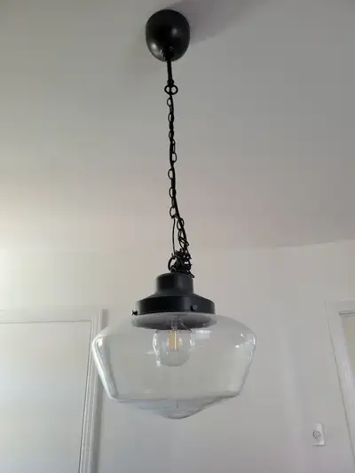 Ikea Maglarp Schoolhouse glass ceiling pendant lamp light, View more