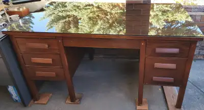 Beautiful vintage solid wood desk, View more