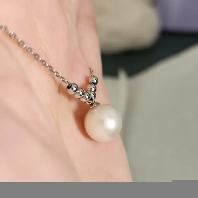 10.5mm AAA Freshwater Pearl Silver Necklace in Jewellery & Watches in Longueuil / South Shore - Image 6