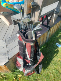 Golf club set, 3,4,5,7,9,PW,1W,2W,4W,Pgood shape, nice bag$45