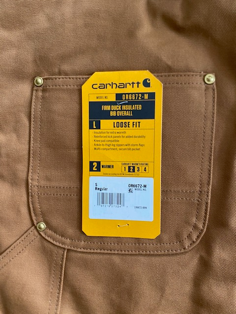 Brand New Carhartt Mens Duck Insulated Bib Overalls - Size Small in Men's in London - Image 5