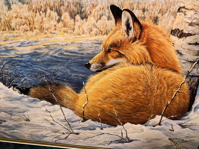 LIMITED EDITION “SLY SERENITY “ PRINT BY GAIL ADAMS 32” x 25” in Arts & Collectibles in Saskatoon - Image 4