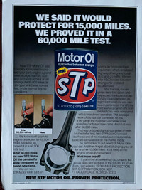 1977 STP Motor Oil Original Ad