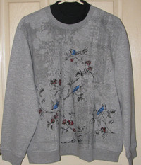 Northern Reflections Mock Neck Gray Fleece Sweatshirt Top XL/P