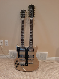 King Left Handed Double Neck 6 and 12 String Electric Guitar