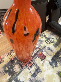 Glass decorative vase orange 