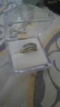 Womans Yellow Gold CZ Ring