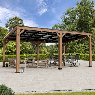 12x20 Cedar Wood Hardtop Gazebo, View more