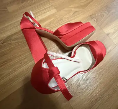 Shoes - Brand New Red Platform Heels – Size 10, View more