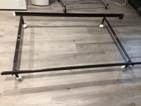 Bed Frame steel on casters. Fits :Queen, Double, and Twin sizes