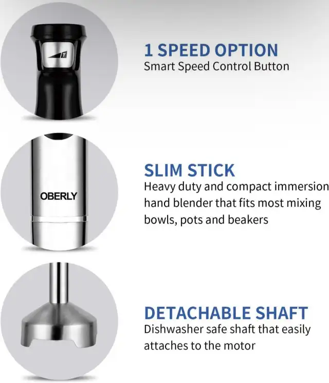 Immersion Hand Blender 500W 3‑in‑1 Stick Mixer Frother & Whisk  in Processors, Blenders & Juicers in Hamilton - Image 8