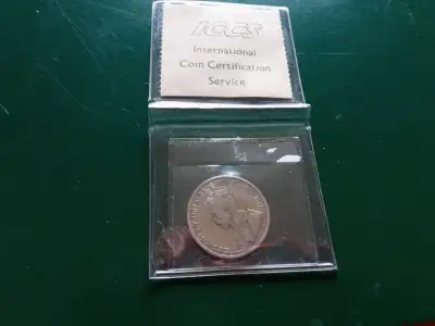 1932 KEY DATE SILVER CANADIAN 50 CENT COIN. ICCS CERTIFIED VG10.