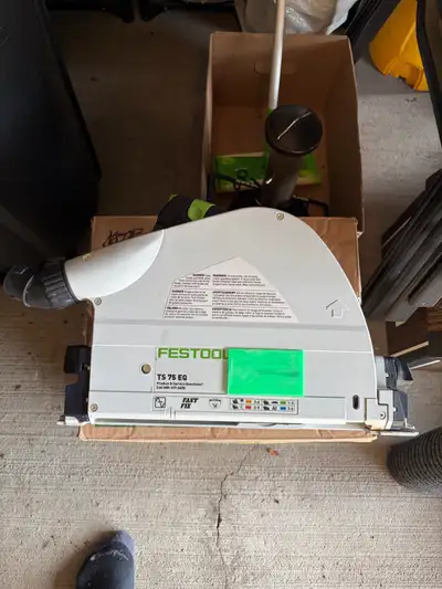 Festool TS75 track saw and Systainer c/w 1400mm guide rail (comes with new splinter guard strip), tw...