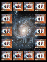 2009 STAMPS COLLECTION - ASTRONOMY UNCUT Press Sheet Canada