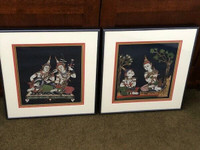 Two Framed Thai Silk Paintings