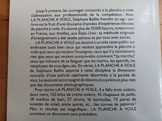 LA PLANCHE À VOILE de STEPHANE BAILLIE LIVRAISON GRATUITE dans Manuels  à Ville de Montréal - Image 2