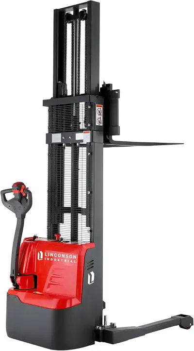 Full Electric Straddle Stacker 3300 lb Capacity 11.5 ft Lift, View more