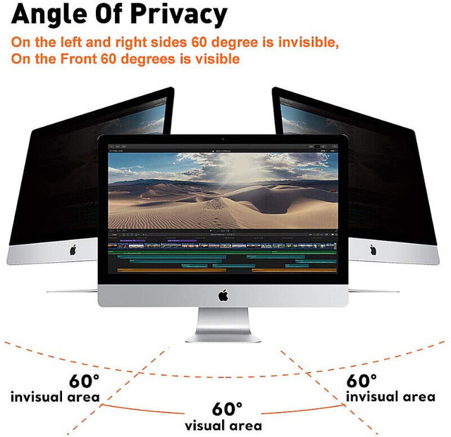 (NEW) BERSEM iMac 21.5” Monitor Privacy Screen Apple Desktop in Monitors in City of Toronto - Image 3