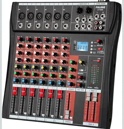 FULODE 6 Channel Audio Mixer, CT-60S Professional Music Mixer B, View more