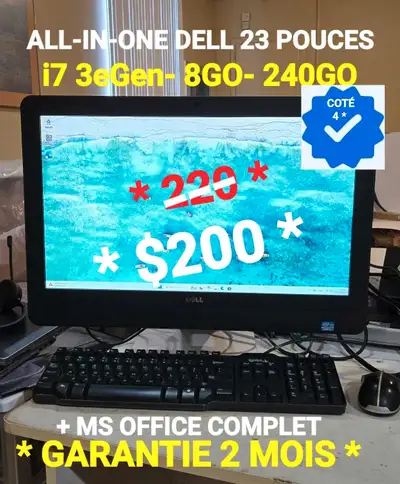 ORDINATEUR TOUT-EN-UN DELL- i7 3eGen- 8GO- 240GO, View more