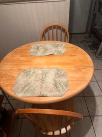 Three piece kitchen table set with two chairs