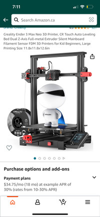 Creality Ender 3 Max Neo 3D Printer, CR Touch Auto Leveling Bed 