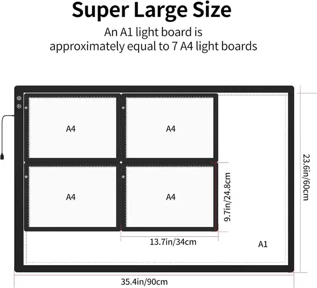 TOHETO Rechargeable A1 Light Pad in Indoor Lighting & Fans in Markham / York Region - Image 3