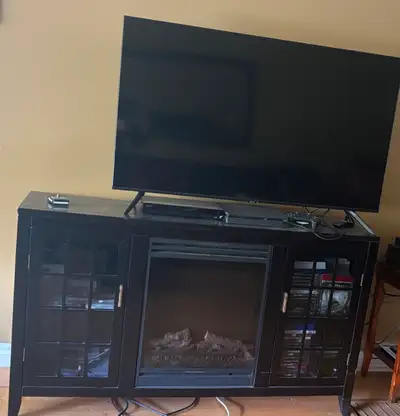 TV Stand with built-in electric fireplace, View more