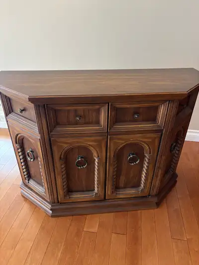 vintage wood console, View more