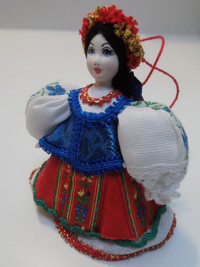 Art Ukrainian folk dress handmade Christmas tree doll ornament