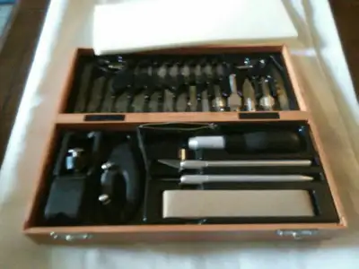 Complete wood carving set -new cond. &hard shell case -34.00, View more