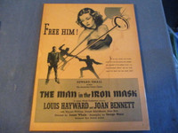 THE MAN IN THE IRON MASK-RARE UNITED ARTISTS REPRO WALL PLAQUE