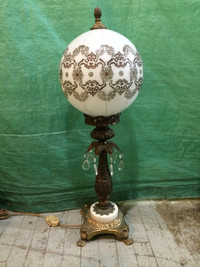 Lampe de table vintage ancienne antique cristaux