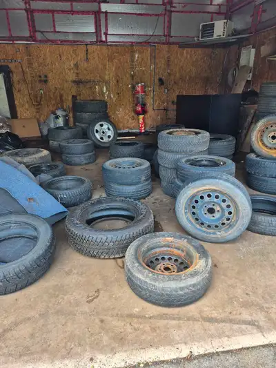 Various car and truck tires, many on rims. Various sizes, most $25. We have a few one off, big, bran...