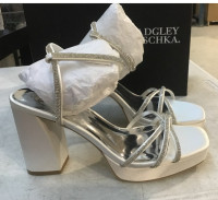 Badgley Mischka Frida rhinestone platform sandals, size 7.5 new