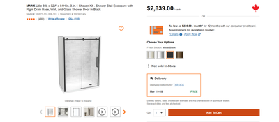 - NEW- 5 Boxes - Airdrie View Pickup MAAX Utile 60L x 32W x 84H in. 3-in-1 Shower Kit - Shower Stall...