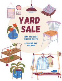 Yard Sale May 4th!