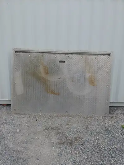 5x8' Aluminum engine Hatch with rubber gasket and the frame has a track with drain hose for water dr...