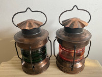 2 Nautical Copper Finish Oil Lanterns $100 FOR BOTH