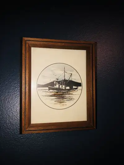 Small Vintage nautical decor art signed/firm price , View more