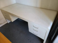 Sturdy white office desk  with    drawers