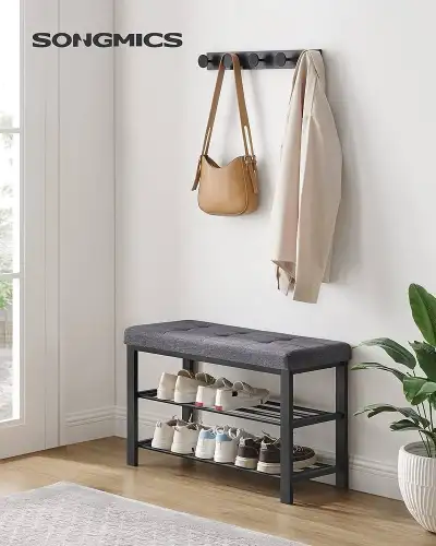 Shoe Bench, Storage Bench, Entryway Bench with Cushion, Shoe She, View more