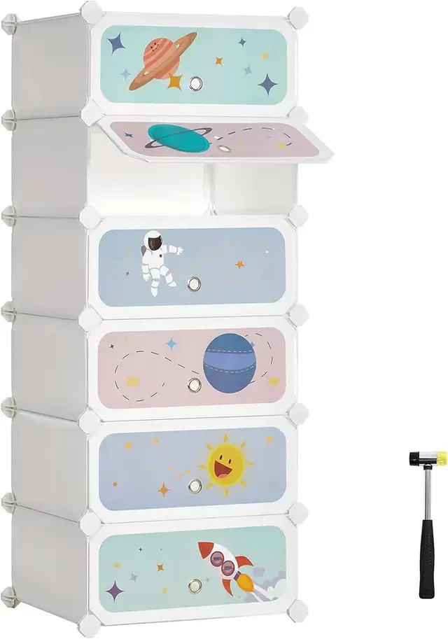 Kids' Shoe Rack with Doors, 6-Slot Stackable Storage Organizer,  in Storage & Organization in Markham / York Region - Image 4