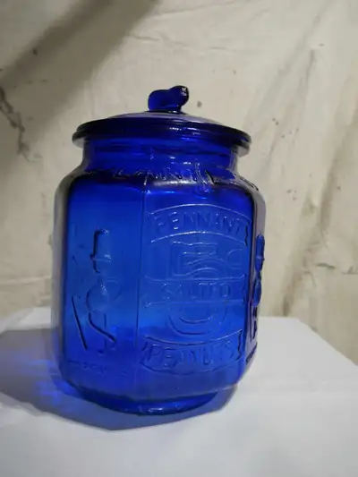 Vintage Planters Mr Peanut Jar Cobal Blue, View more